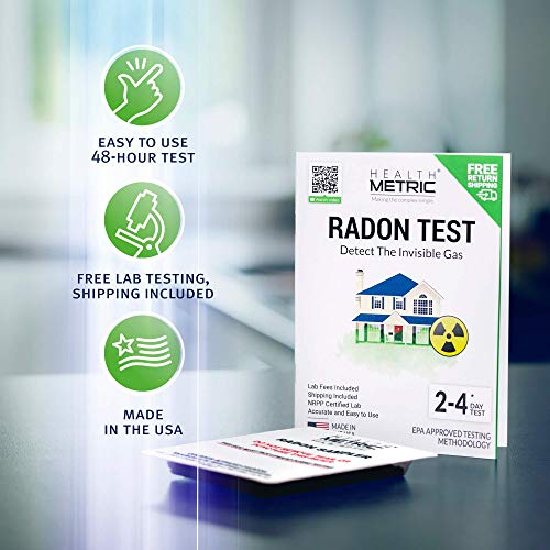 Radon Test Kit for Home - Complete Testing Solution | Easy to Use Charcoal Radon Gas Detector for Peace of Mind | 48-96h Short Term EPA Approved Radon Tester | Protect Yourself and Your Family