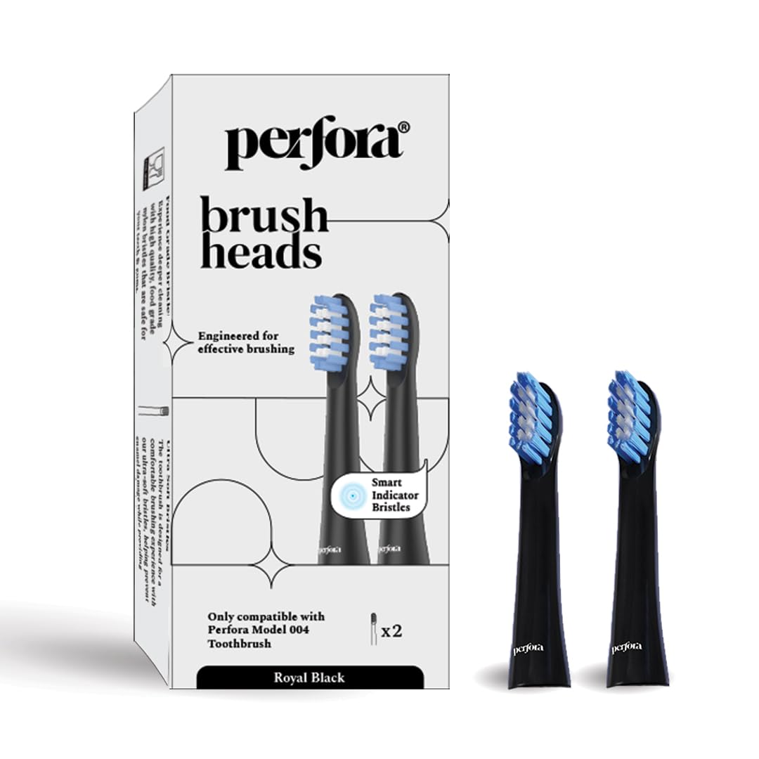 Perfora Replacement Brush Heads For Perfora Rechargeable Toothbrush Model V4 | Toothbrush For Effective Brushing & Plaque Removal For Healthier Smile With Soft Bristles | Royal Black (B0CZP6X7MR) Amazon Price History, Amazon Price Tracker