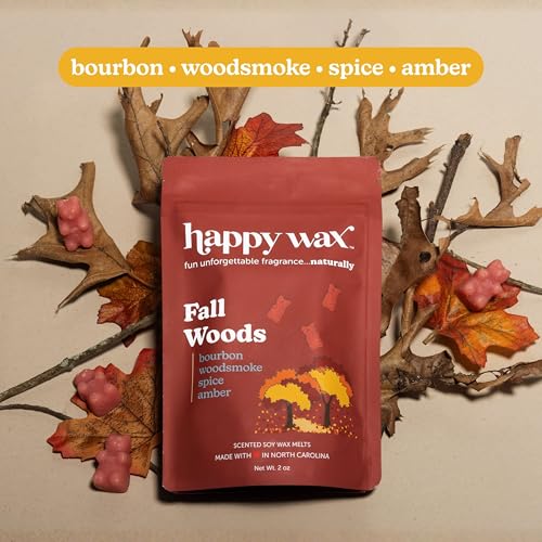 Image of Happy Wax Fall Collection: Natural, Non-Toxic Scented Soy Wax Melts - Total 6oz Variety Pack: Pumpkin Spice Latte, Autumn Breeze, Fall Woods