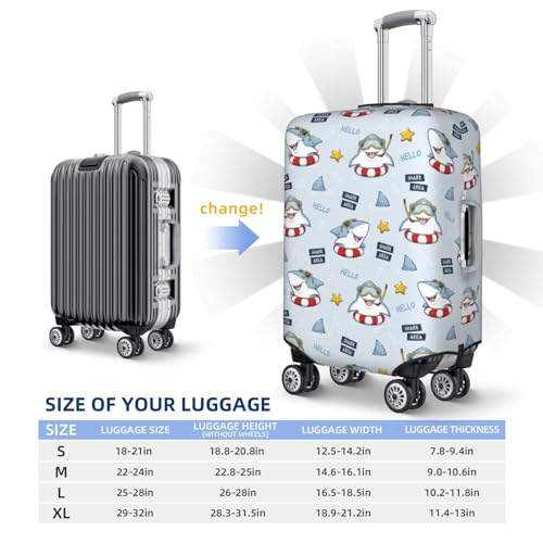Travel Luggage Cover - Swimming Shark Washable Suitcase Covers Protector Fits 18-32 Inch Luggage4