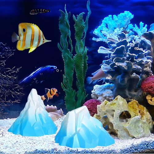 Image of Ipetboom Aquarium Floeberg Fish Tank Decoration Ice Mountains Landscape Decor Aquarium Ornament for Turtle Tanks Lifelike Landscape Decor for Fish Tank Home Display