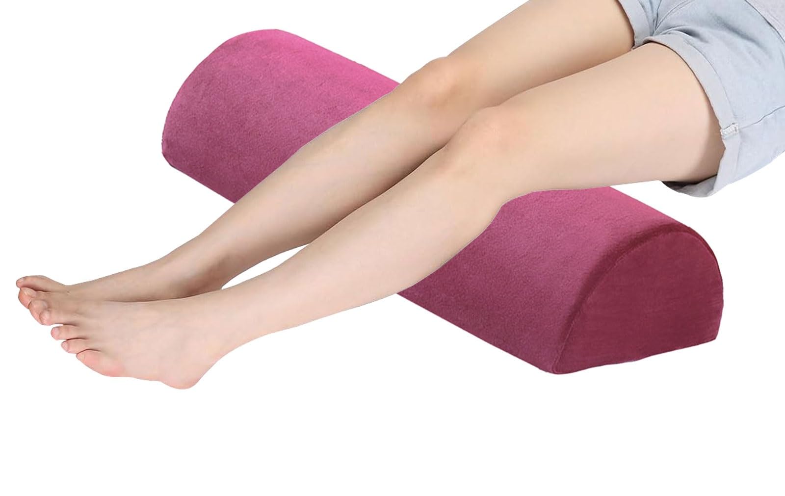 Bllmtear 13 Large Half Moon Bolster Pillow For Legs, Knees, Side Sleepers，Lower Back And Head, Memory Foam Leg Pillows For Sleeping Yoga Bed Half Moon Bolster Pillow With Pillowcase(,42X18x10cm/16.5X7x4in)