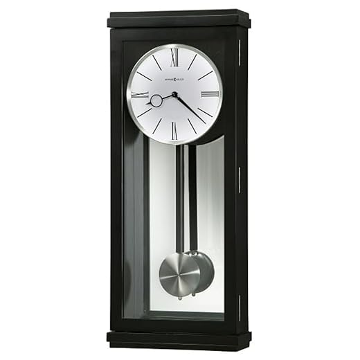 Howard Miller Kim Boon Wall Clock II 549 500 – Black Satin with Quartz, Triple Chime Movement item
