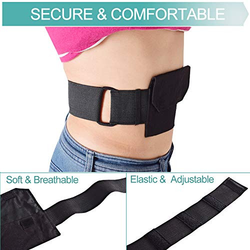 Discreet Pd Belt Peritoneal Dialysis Holder Soft Cotton With Pocket Cover Adjustable For G-Tube Catheter Feeding Peg G Tube Accessories Medical Pouch Patients Adults Women Men Black #TOP1