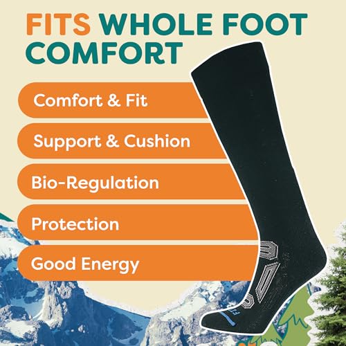 FITS Pro Cushion Merino Wool Ski Socks For Men and Women, Over-the-Calf, Breathable, Odor Resistant, Whole Foot Comfort4