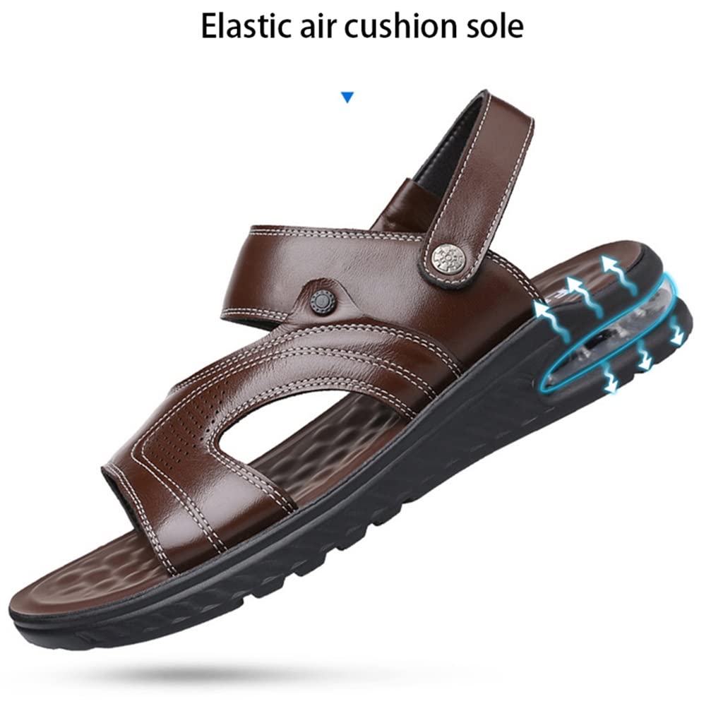 Mens Beach Shoes Sandals Casual Anti Slipper Runner Casual Shoes Size 41 Amazon.com: ZYQHMY Men Sandals Split Leather Sandals Beach  main image 3