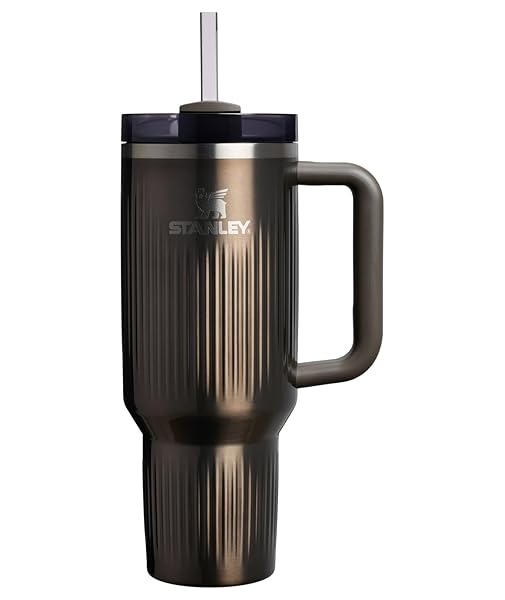 STANLEY Quencher H2.0 Tumbler with Handle and Straw 40 oz | Flowstate 3-Position Lid | Cup Holder Compatible for Travel | Insulated Stainless Steel Cup | BPA-Free | Fluted Gunmetal Shine