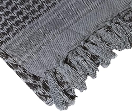 Generic AL KHAANI Military Shemagh Tactical Desert Scarf(43X43) 100% Cotton Keffiyeh Scarf Wrap for Men And Women. (BLACK)4