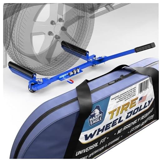 Harpy Eagle Tire Dolly - Foldable Adjustable Width up to 40" Tire Wheel Dolly with 240 lb Load Capacity, Pre-Assembled Wheel Lifter Cart for Cars, SUVs, Trucks with Portable Carry Bag/Patent Pending