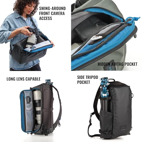 Image of Tenba Solstice v2 16L Sling Bag for DSLR and Mirrorless cameras and lenses, including supertelephoto zooms - Black (636-432)