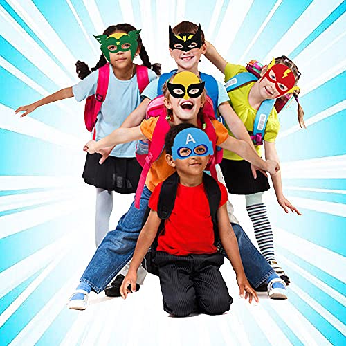 20 máscaras de super-herói, novas máscaras de feltro de super-heróis, máscaras infantis de super-her