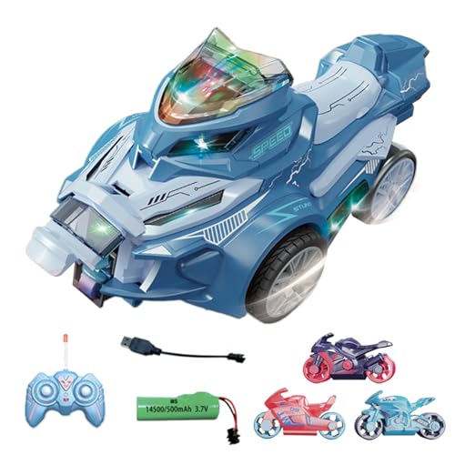 Genérico Moto cross télécommandée - Rotation 360° - Accrobaties renversement jouet, motocyclettes radiocommandées avec son et lumières, pour intérieur,...