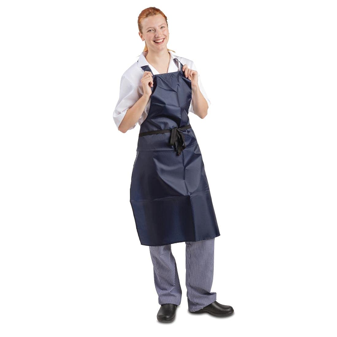 Whites Chefs Apparel Light Duty Waterproof Bib Apron Nylon Blue Kitchen Catering