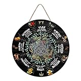 Wheel of The Year Wood Engraved Board, Sabbats Norse Pagan Sign, Witches Runes, Wiccan Holidays, Wicca Calendar, Yule Altar, Celestial Sign, Vintage Handmade Christmas Decor, 12 x 12 Inch