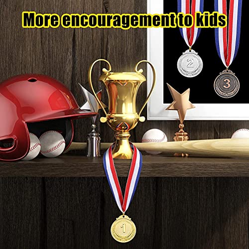 BOBOZHONG Metall-Medaillen,3PCS Metall-Gold-Silber-Bronze-Preismedaillen mit Halsband, Metall-Siegermedaille im olympischen Stil Winner Gewinner Medaillen für Veranstaltungen,Klassenzimmer,Sport
