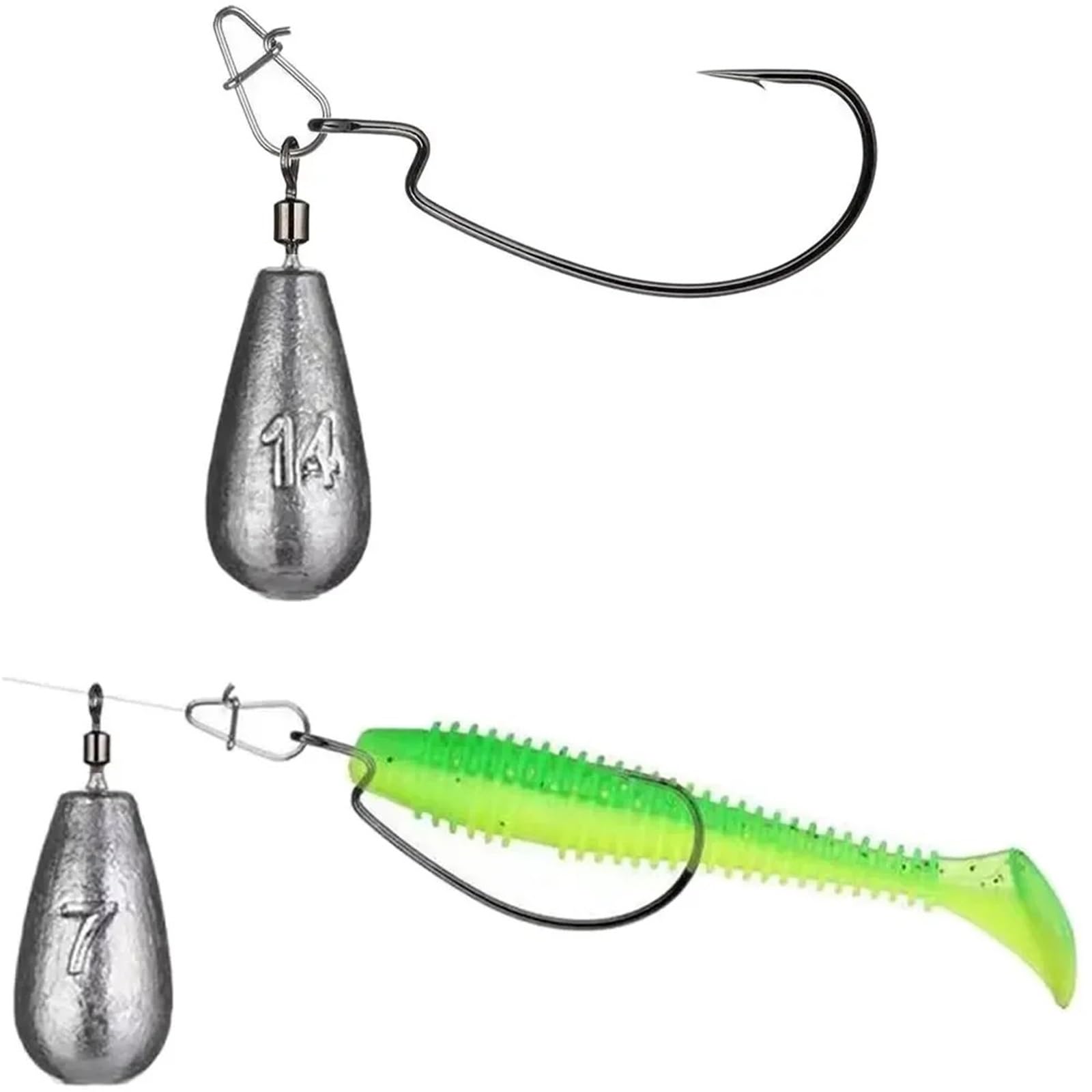 Juego de 15 plomadas de pesca de 3,5 g, 5 g, 7 g, 10 g, 14 g, 20 g, tubo de plomada, colgante de metal, kit de aparejos de mar, herramienta para deportes al aire libre (3,5 g)
