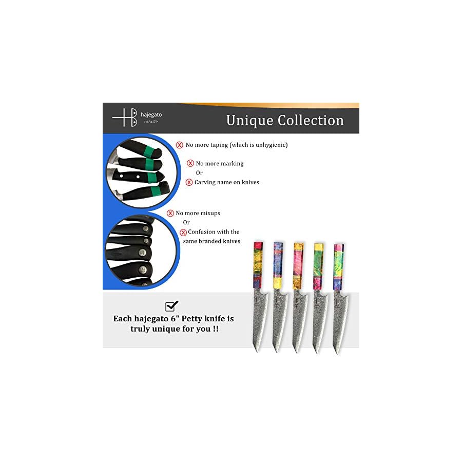 Damascus-Chef-Knife-Petty-Hajegato-Unique-One-Of-Kind-Handle-Professional-6-Inch-Japanese-Chefs-Kitchen-Knife-Vg10-67-Layers-Damascus-Steel-Knive-with-Sheath Damascus Chef Knife Petty Hajegato Unique One Of Kind Handle Professional 6 Inch Japanese Chefs Kitchen Knife Vg10 67 Layers Damascus Steel Knive with Sheath