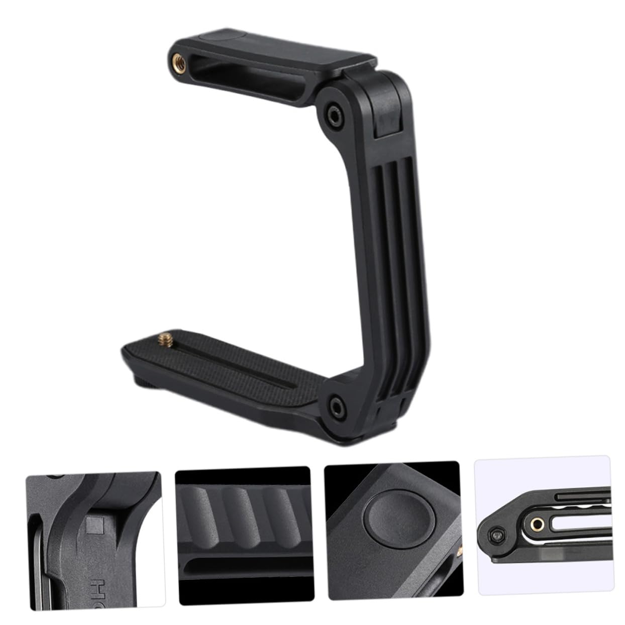 NUOBESTY Stabilizzatore per Fotocamera a Forma di U, Impugnatura Pieghevole in Nylon Pa66 e Fibra di Vetro, Foro 1/4 per Riprese a Bassa Angolazione