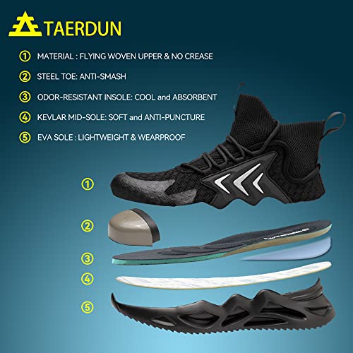 Image of Steel Toe Work Boots for Men Slip on Chelsea Boot with Kevlar Anti-Puncture Sole, ASTM F 2412-24, Men's Industrial & Construction Shoes, Non-Slip Safety Shoes