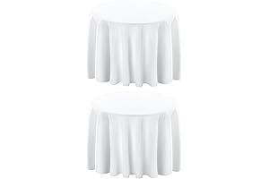 Surmente 132-Inch Round Tablecloth White - Instantly Elevate Your Special Occasions
