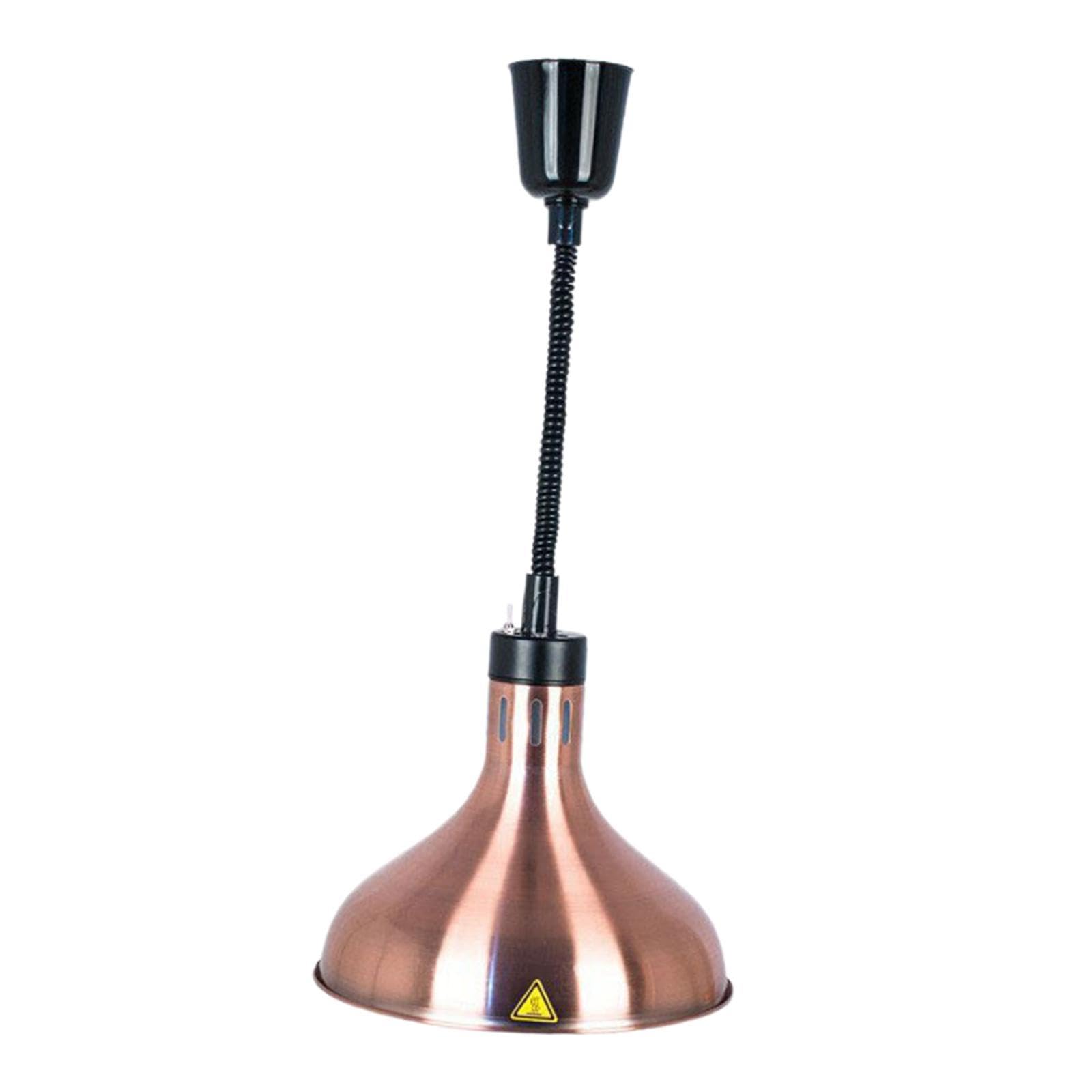 Lámpara Calentadora de Comida Ajustable con Bombilla 250W para Buffet Restaurante O Hogar Material de Hierro Resistente Adecuada para Cocina Hotel, Bronce, Individual