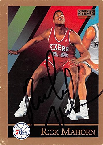 Sports Memorabilia Rick Mahorn Autographed Basketball Card (Philadelphia 76ers) 1990 Skybox #217 - Unsigned Basketball Cards