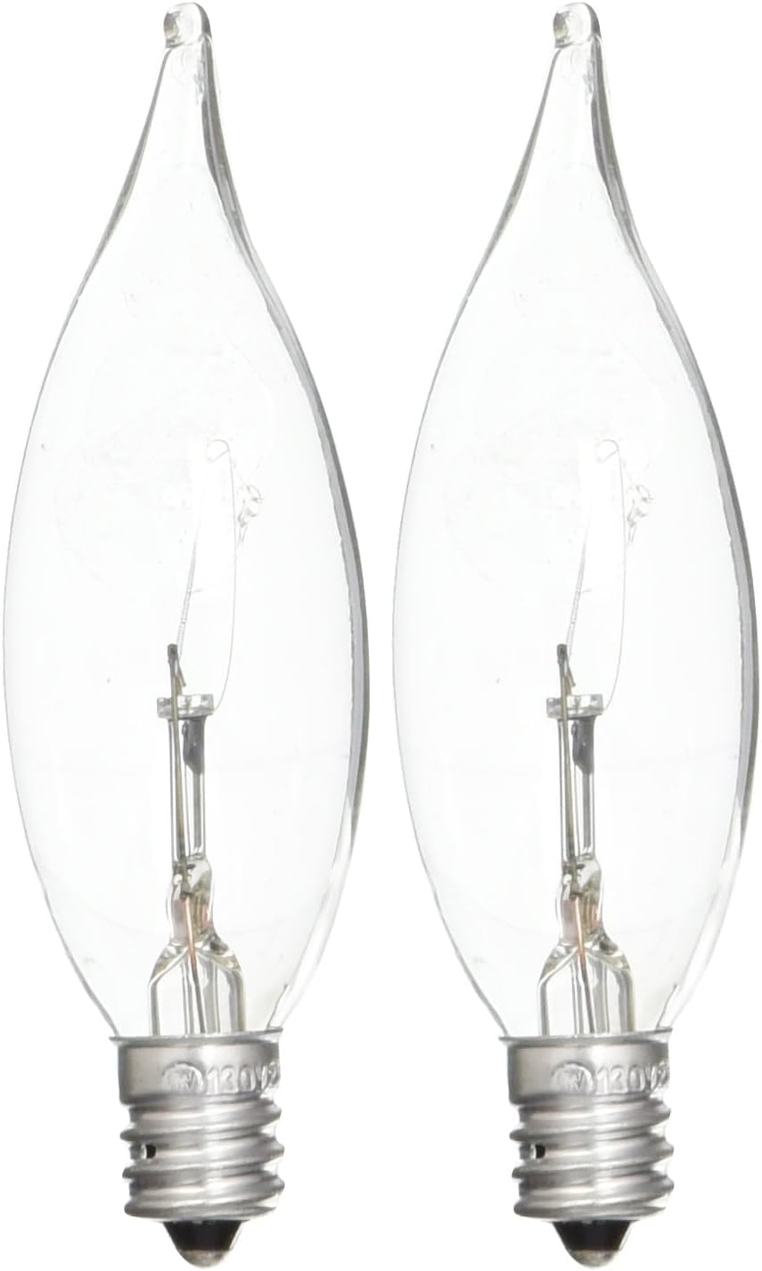 Westinghouse 0367400, 25 Watt, 130 Volt Clear Incand CA8 Light Bulb, 2500 Hour 158 Lumen (Pack of 2)