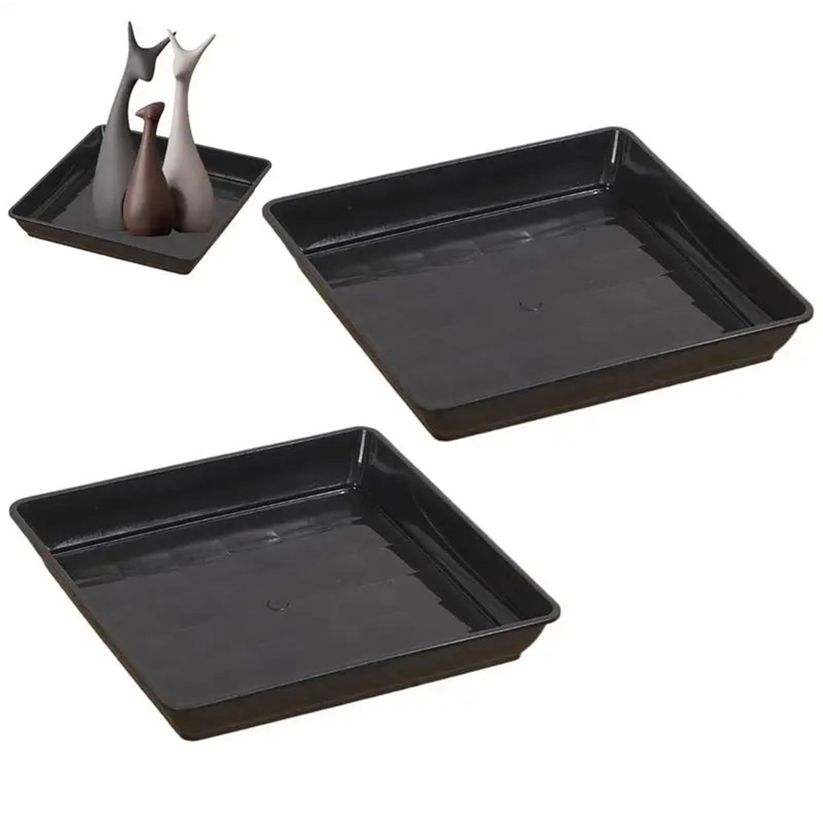 Sottovaso per vasi da fiori, 6 pezzi, resistenti, quadrati, 35 cm, per uso interno ed esterno, per piante da interno ed esterno
