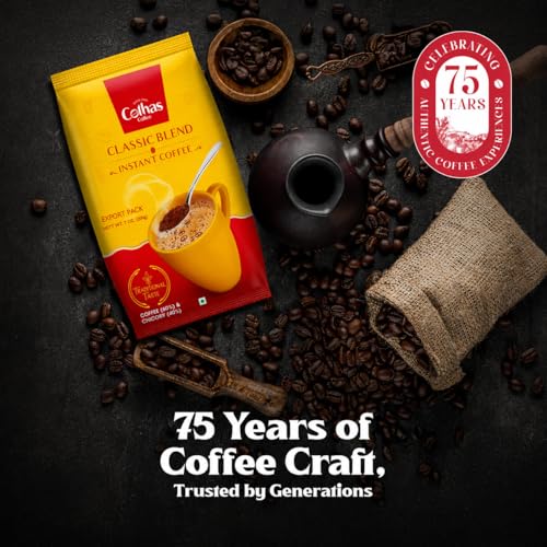 Image of Cothas Classic Blend Instant Coffee Powder | Traditional South Indian Taste | Made with 60% Coffee & 40% Chicory for Rich Aroma and Strong Flavour | Smooth & Easy to Prepare | 200 g Pack