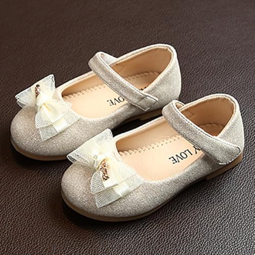 Toddler Girls Dress Shoes Mary Jane Ballet Soft Sole Comfortable Flat School Bowknot Princess Wedding Shoes3