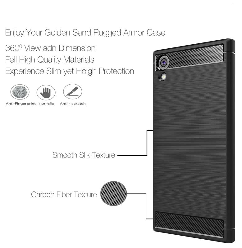 Image of Hybrid Carbon Fiber Back Case for Sony Xperia XA1 Ultra (Black)