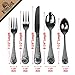 Rivers Edge Products Rivers Edge Products 20-Piece Stainless Steel Silverware Set for 4-4 Dinner Forks, 4 Knives, 4 Place Spoons, 4 Teaspoons, 4 Salad Forks - Gift-Ready Wildlife and Foliage Vintage