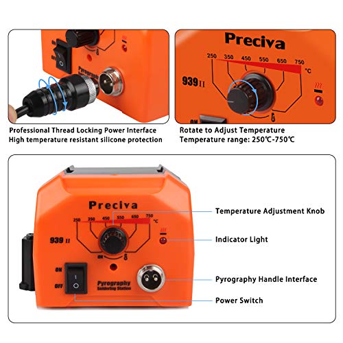 Kit Pirografia Legno,Preciva 40W/220V pirografo