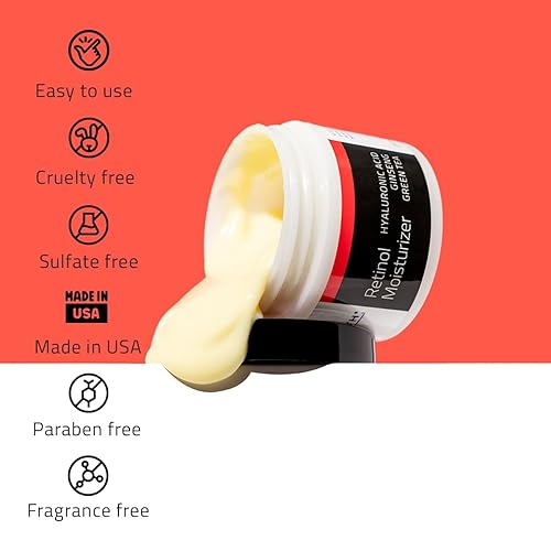 Miniatura 6 de YEOUTH Crema de retinol para cara, crema facial de retinol para mujeres y hombres con ácido hialurónico y té verde, hidratante nocturno para una