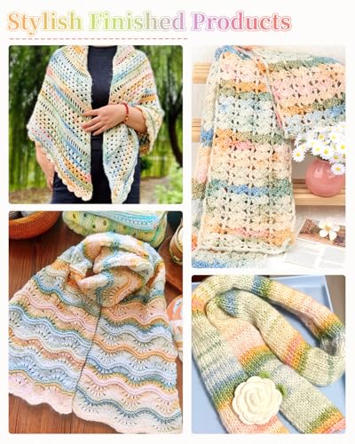 Image of Coopay Yarn for Crocheting Knitting, Gradient Cake Yarns, 2 x 3.53oz - 240yds - 50% Cotton 50% Acrylic Ombre Yarns, Gradient Crochet Yarn for Blankets, Shawls, Scarves (208 Midsummer)