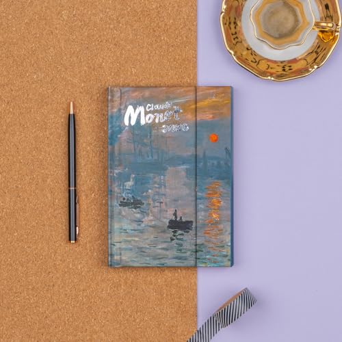 NOTIQUE 2026 Mini Pocket Planner Approx. A6 with Magnetic Closure, Compact Weekly Calendar 11 x 16 cm, Hardcover Book Calendar with Monthly Overview (Claude Monet)