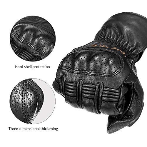 image for INBIKE Winter Motorcycle Gloves, cold weather Thermal Leather Full Fin