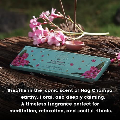 Image of NYASSA Highly Scented Nag Champa Agarbatti /Incense Sticks - 50g, Nag Champa Fragrance, Charcoal-Free Agarbatti for Pooja, Meditation, Home Freshness & Positive, Energy, Perfect for Special Occasions