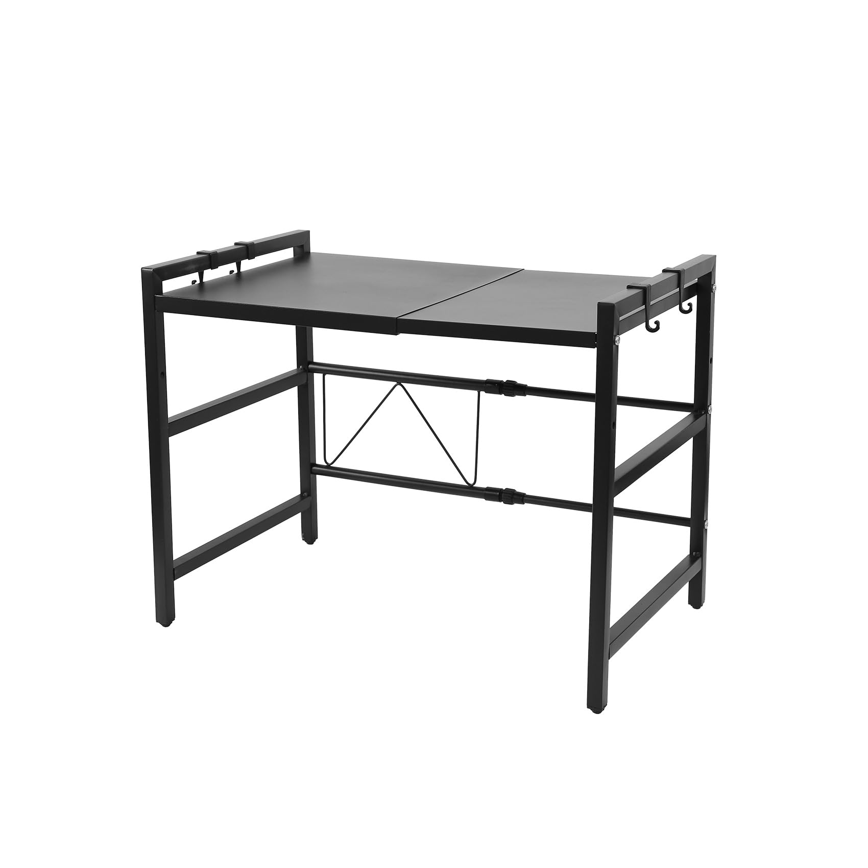 CTRLZS Expandable Microwave Oven Rack, 2-Tier Adjustable Kitchen Countertop Shelf, Toaster Rack Heavy Duty Stand Organizer