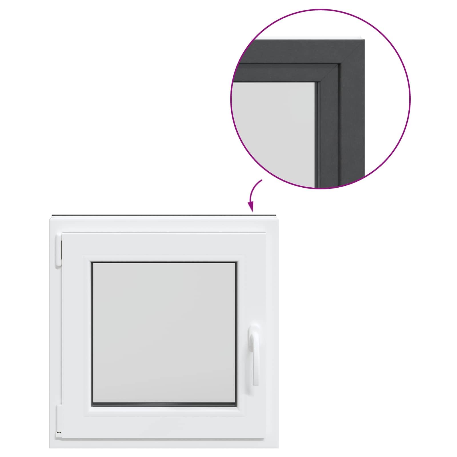 vidaXL Finestra per Soffitta RISOR 50 x 50 cm PVC e Vetro Antracite, Solaio, Isolamento Termico Moderno, Finestre Energy Efficient, Fissaggi in Vetro PVC Silenziati
