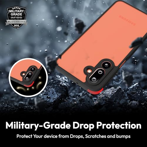 Image of KAPAVER Hybrid Clear Back Cover Case for Galaxy M36 /F36 | Protective Shockproof Cleare Hard PC Soft Flexible Black TPU Cover