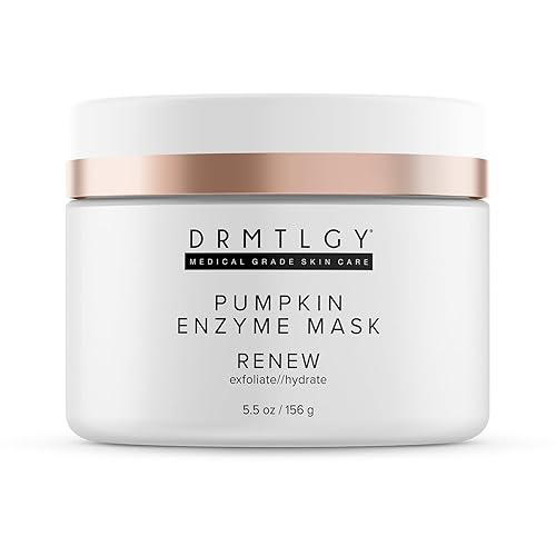 DRMTLGY Máscara facial de enzima de calabaza con cuentas de jojoba. Mascarilla facial exfoliante suave de calabaza para opacidad, tono de piel