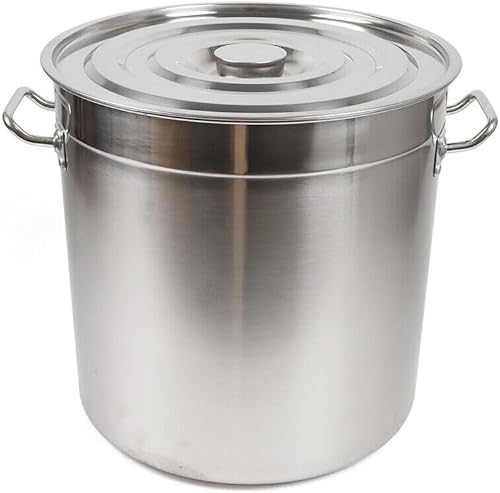 Goudergo Olla de acero inoxidable 35L con tapa, olla de inducción resistente, olla de mantenimiento caliente para hogares y restaurantes