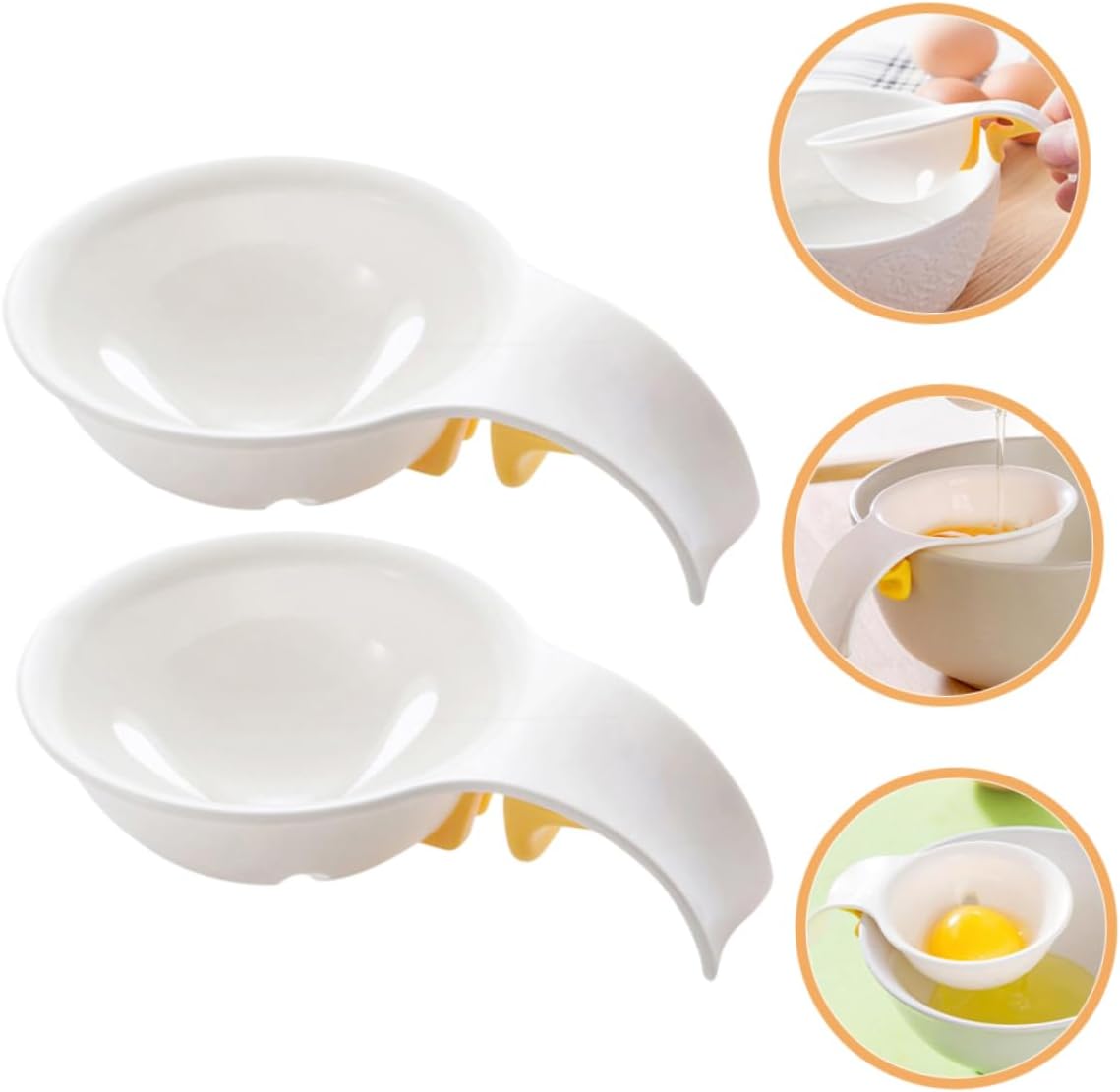 VOSAREA 2pcs Egg White Separator Egg Yolk Divider for Kitchen Baking Safe Easy to Use Multi-purpose Silicone Clip