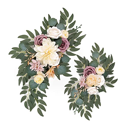 BEIJIALY 2pcs Wedding Arch Decor Rose Flower Swags