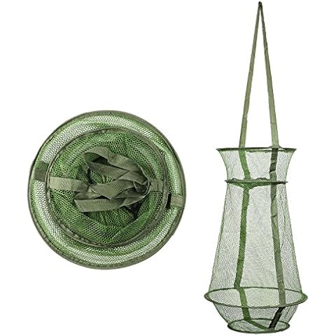 mouhike Collapsible Fish Basket Mesh Fish Trap Portable Fish Cage Foldable Fishing Keep Net for Keeping Fish Alive, Bait Storage Crayfish Crab Minnows Shrimps Lobsters Cover