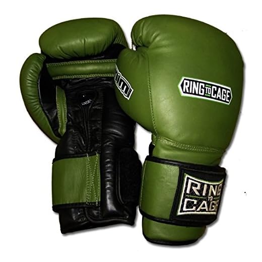 Ring to Cage 34oz and 50oz Deluxe MiM-Foam Sparring Boxing Gloves - Safety Strap for Muay Thai, MMA, Kickboxing, Boxing (RC06SS-Marine Green/Black 50oz)
