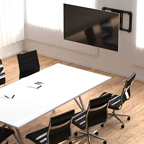 Image of Amazon Basics Heavy Duty Extension Dual Arm, Full Motion Articulating TV Mount with Tilt and Swivel for 37 inch to 80 inch TVs up to 132 lbs, VESA Compatible, Fits LED LCD OLED Flat Curved Screens, Black