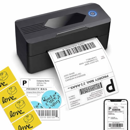 Image of Mvgges Shipping Label Printer,Bluetooth 4x6 Thermal Label Printer for Small Business Office or Home, Compatible with Android, iOS, Windows and Mac, Widely Used for Amazon,USPS,Etsy,Inky Black
