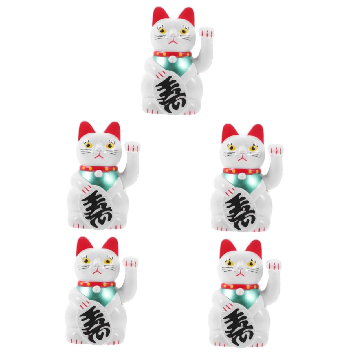 Cabilock 5 Piezas Gato De La Suerte Agitando La Mano Decoraciones Pata Decoración De Oro Decoración Japonesa Gato Asiático De La Suerte Figura De Gato De Escritorio Abdominales